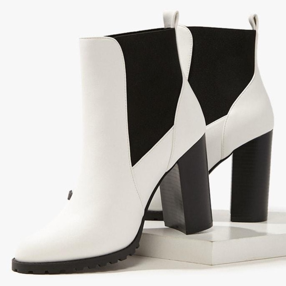 French Connection | Black and White Jenna Ankle Boots